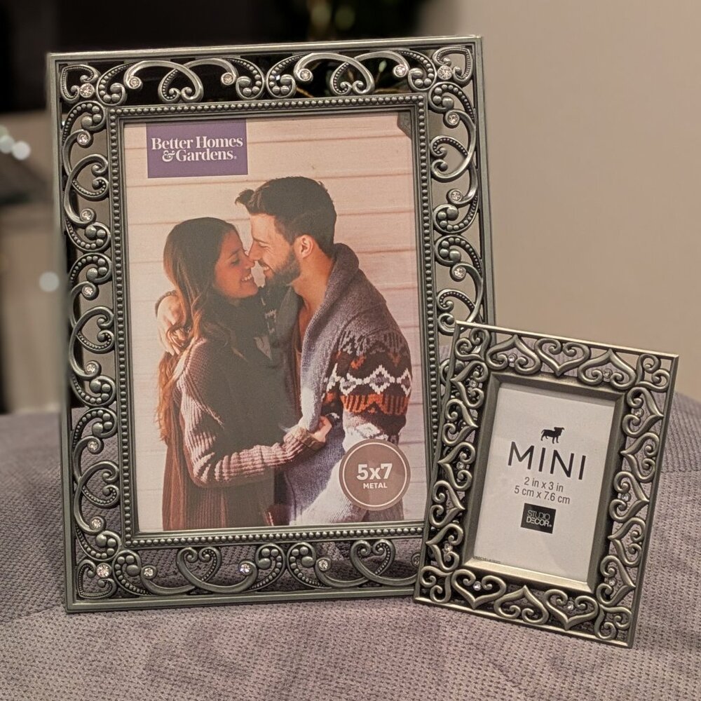Photo Frames Silver Sparkle Hearts